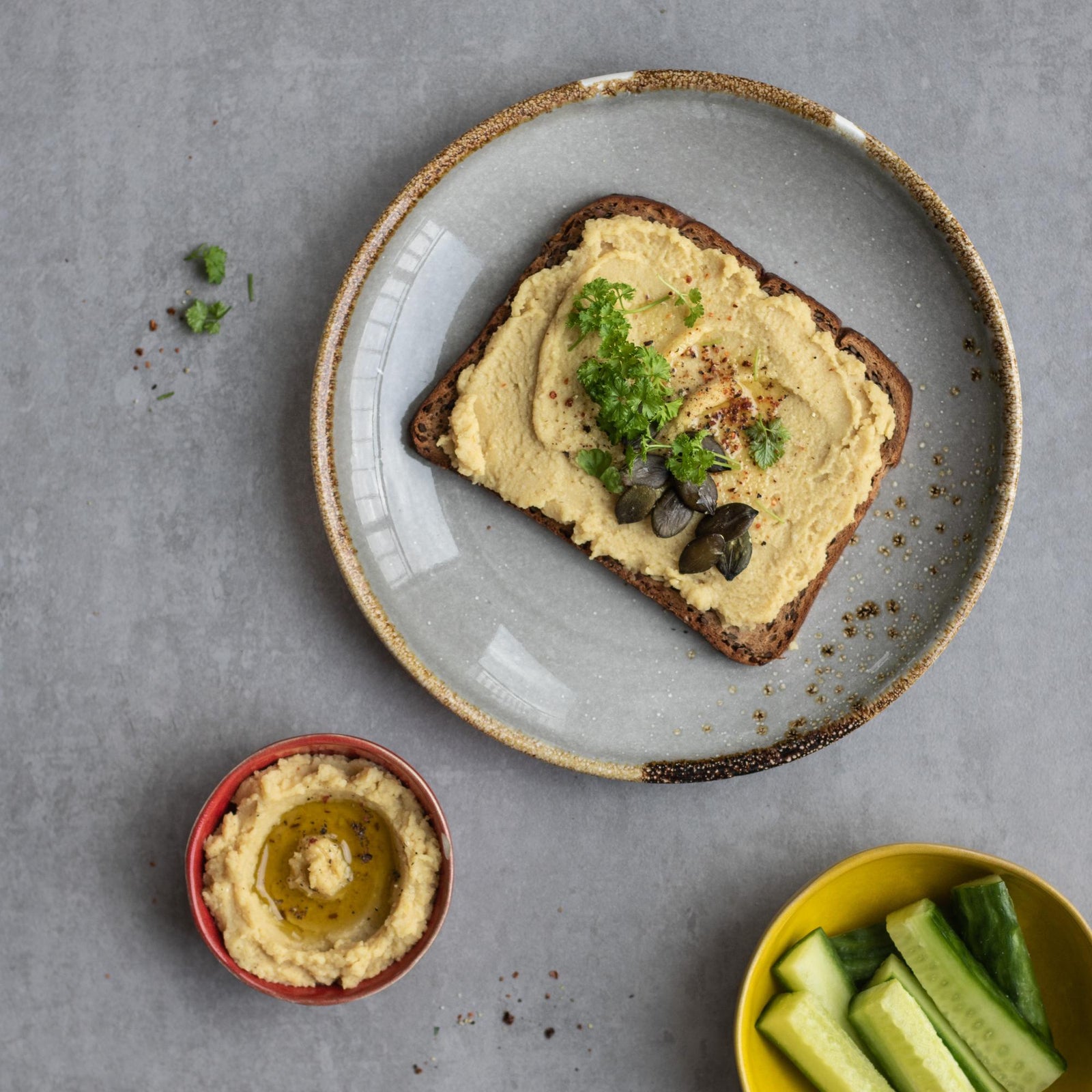 Vörös lencsekrém kesudióval és római köménnyel