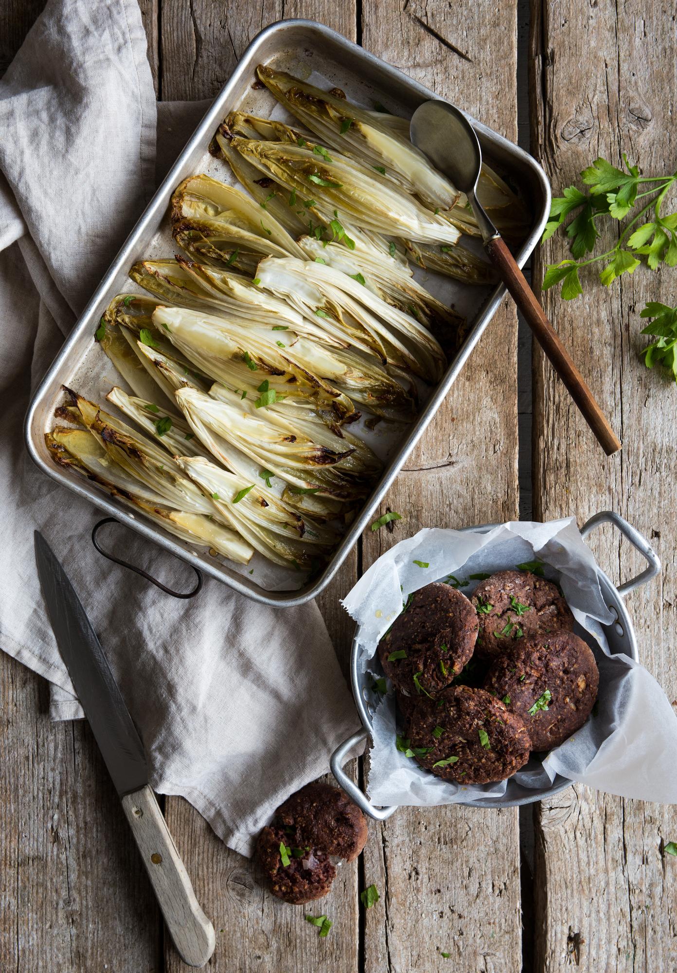 Babfasírt dióval és sült cikóriával