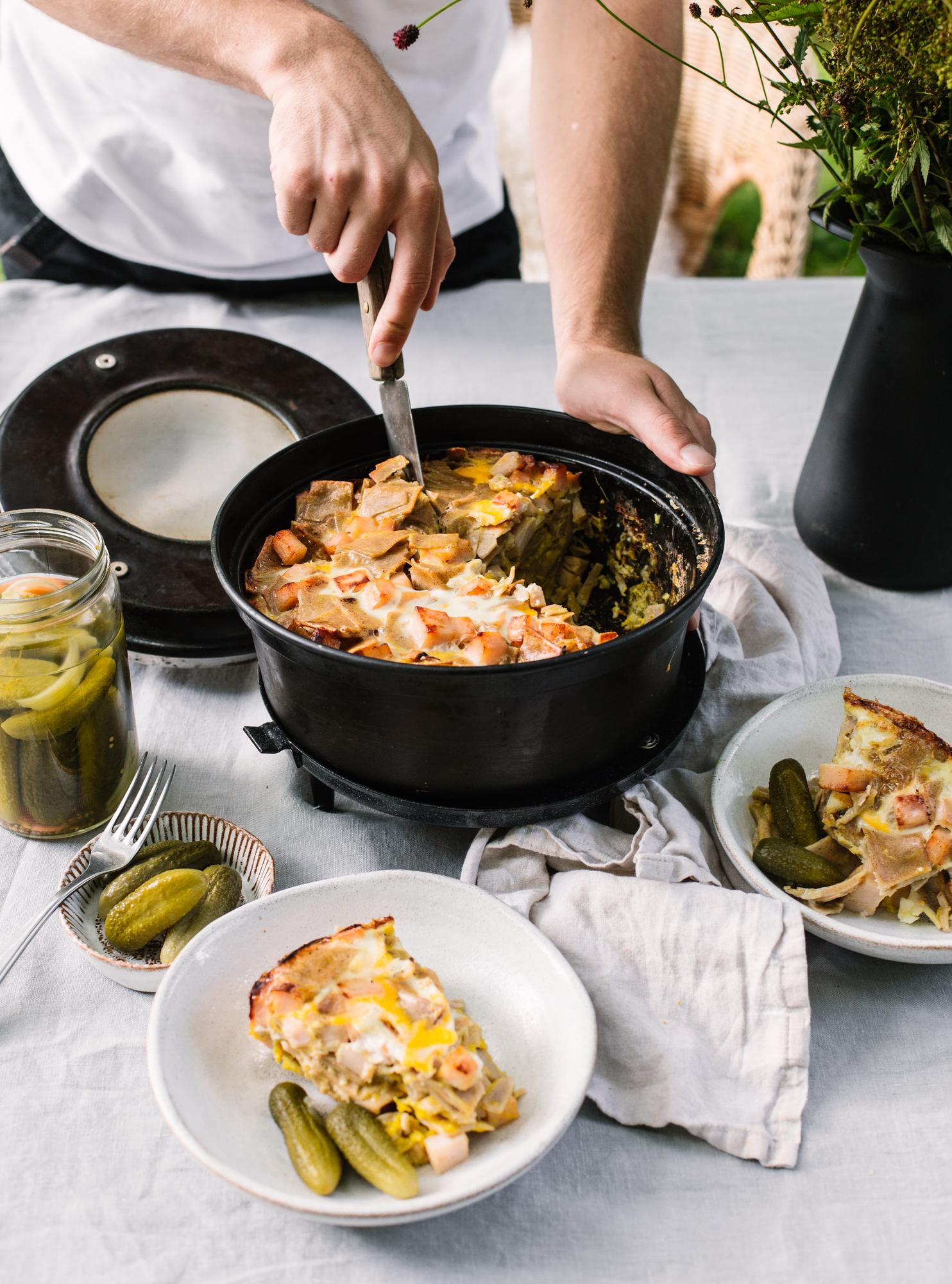 Teljes kiőrlésű sonkás tészta