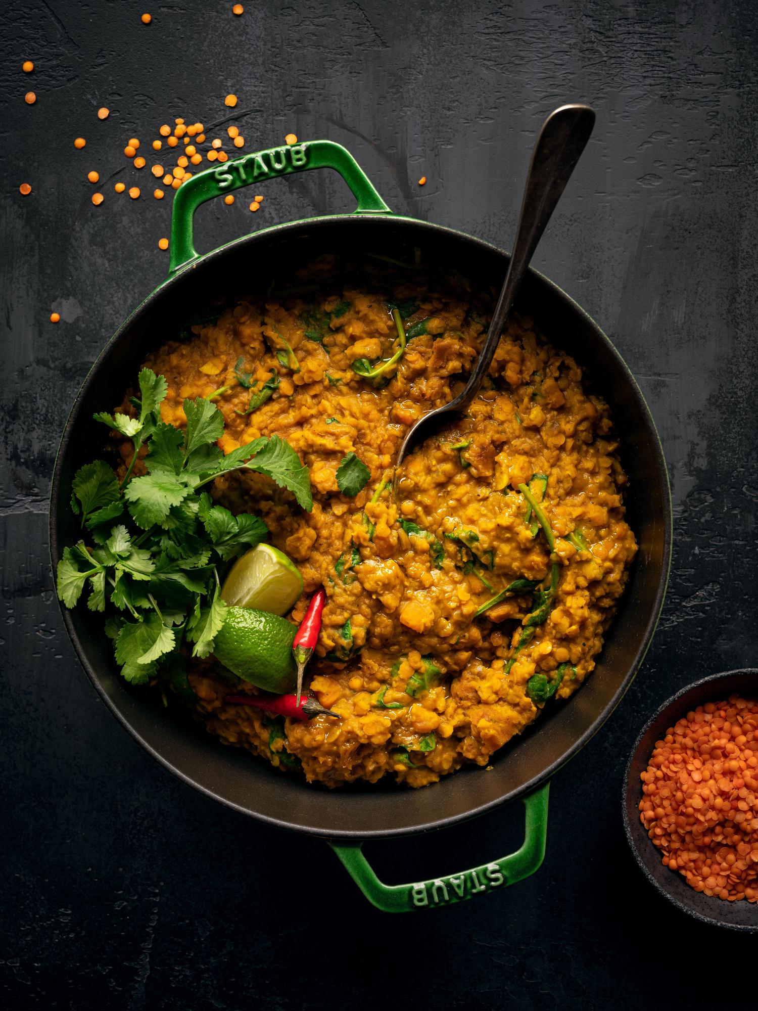 Lencsés curry sütőből