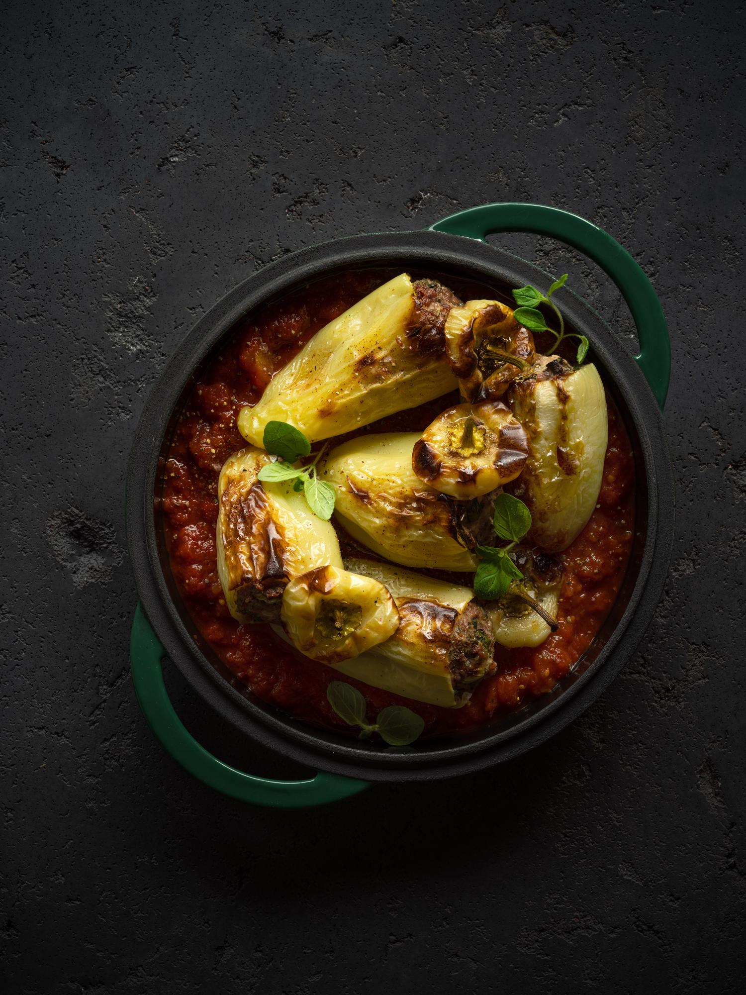 Pulykahússal töltött paprika