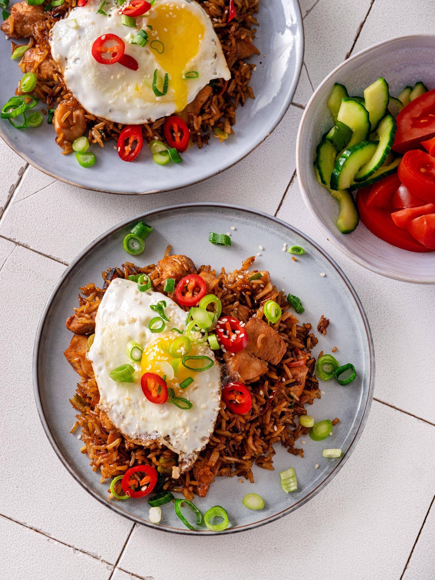 Indonéz Nasi goreng rizs