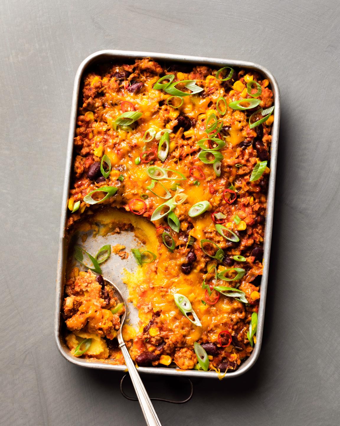 Pulykás casserole polentával