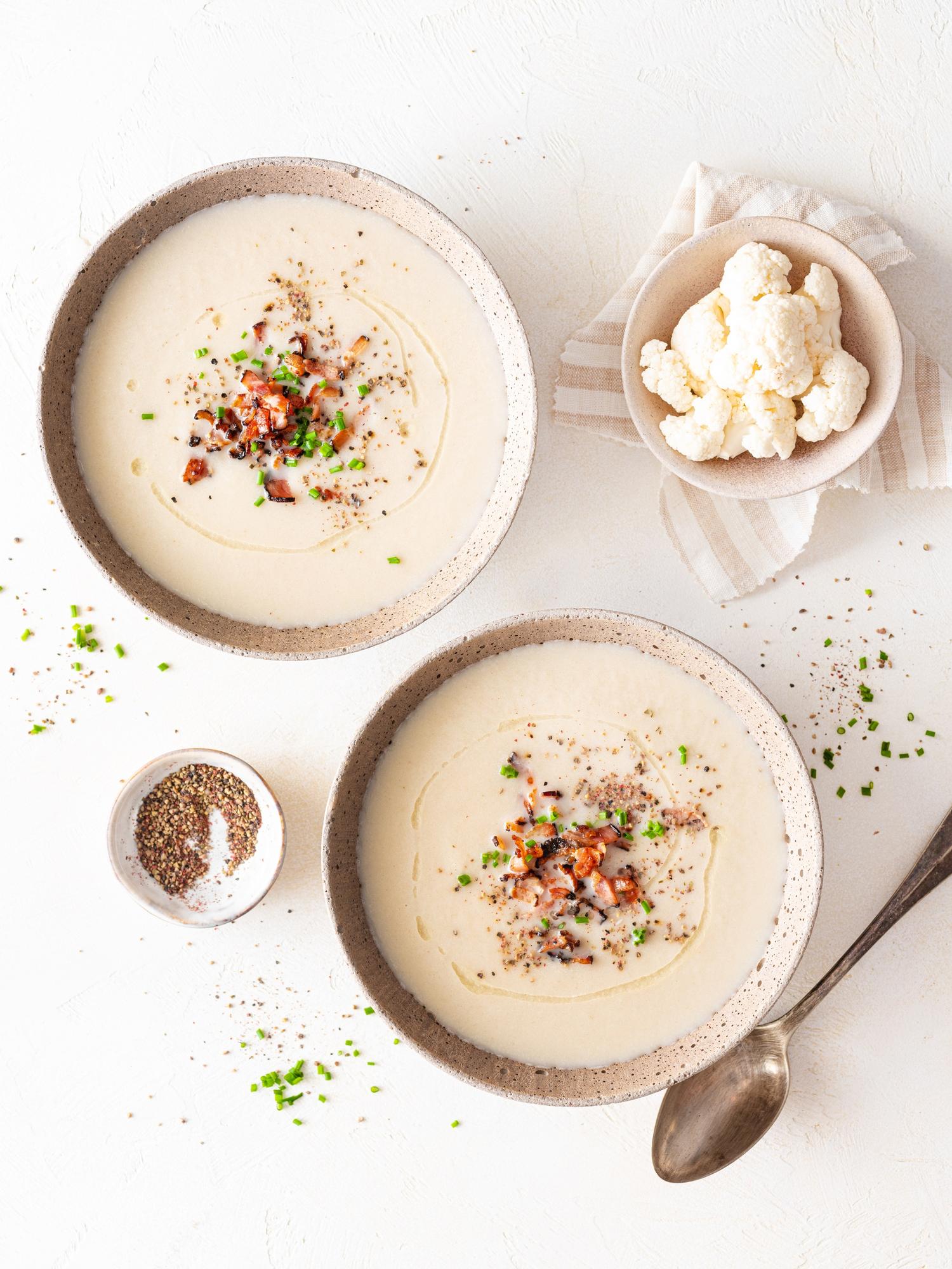 Karfiolkrémleves szalonnával