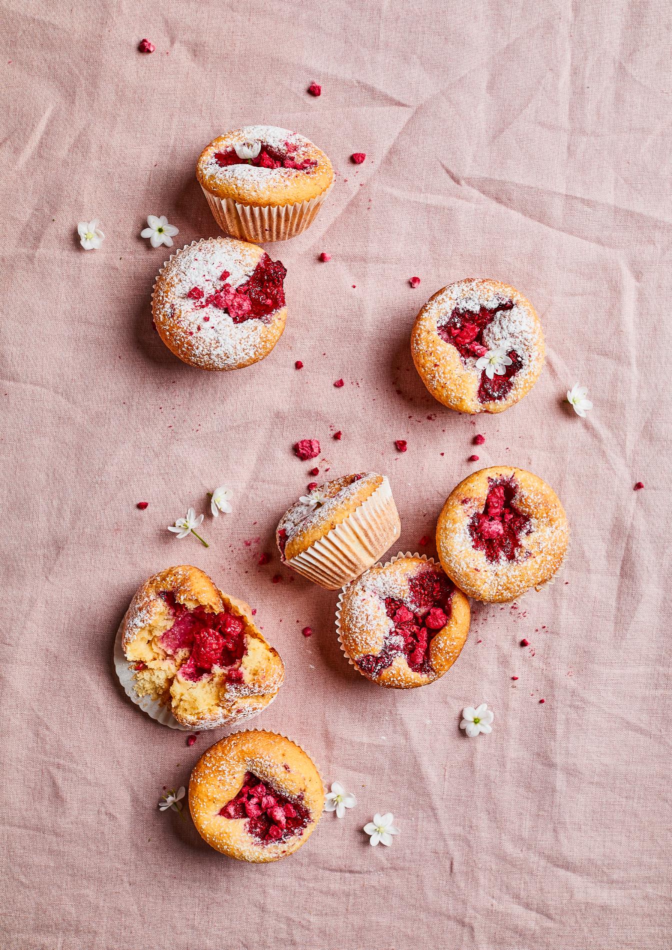 Málnás muffin