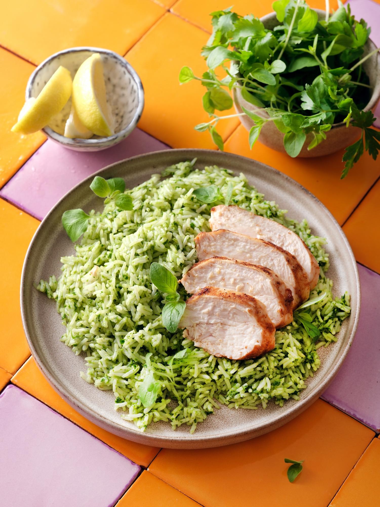Mexikói zöld rizs, Arroz verde csirkemellel