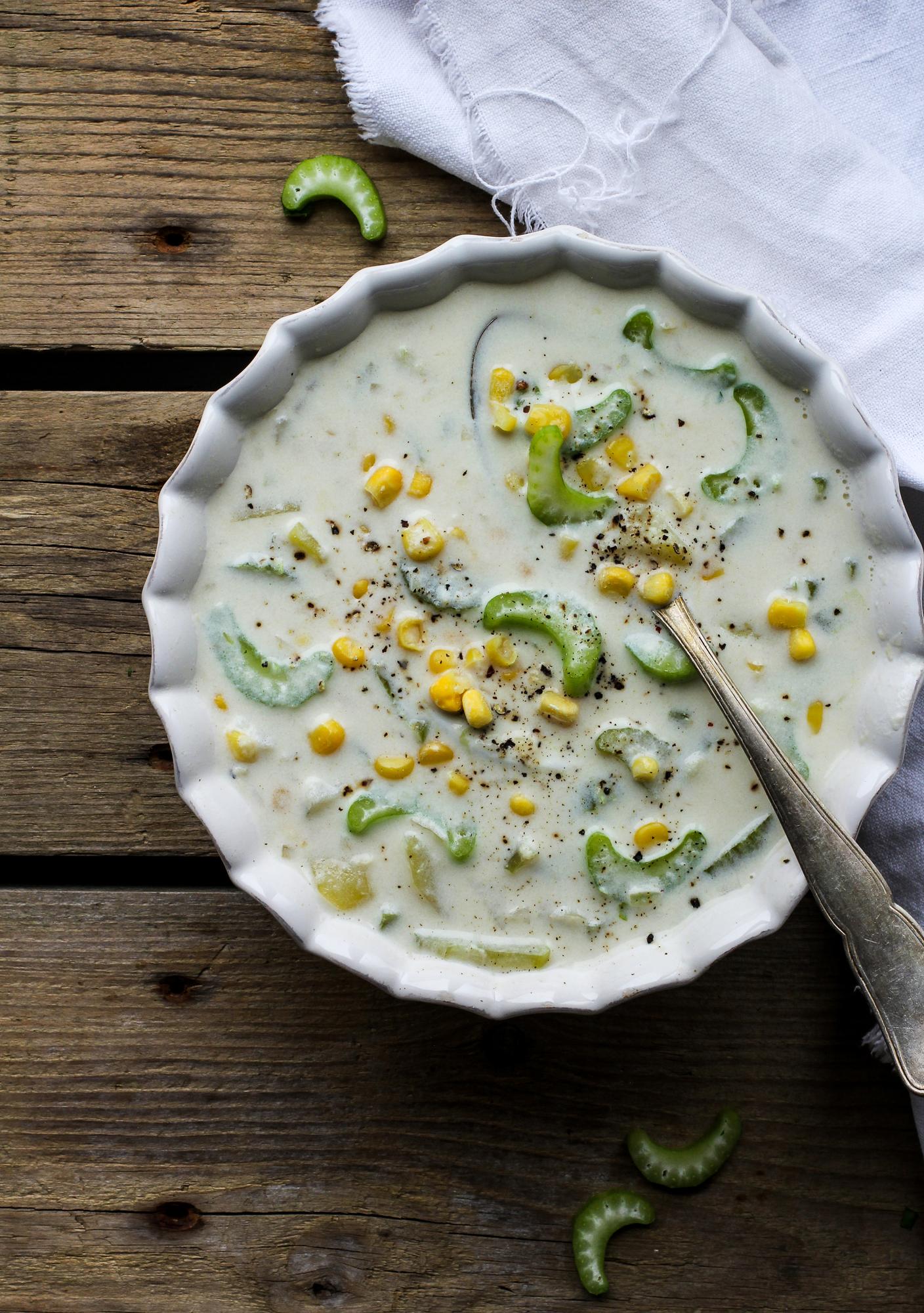 Tejes kukorica-leves