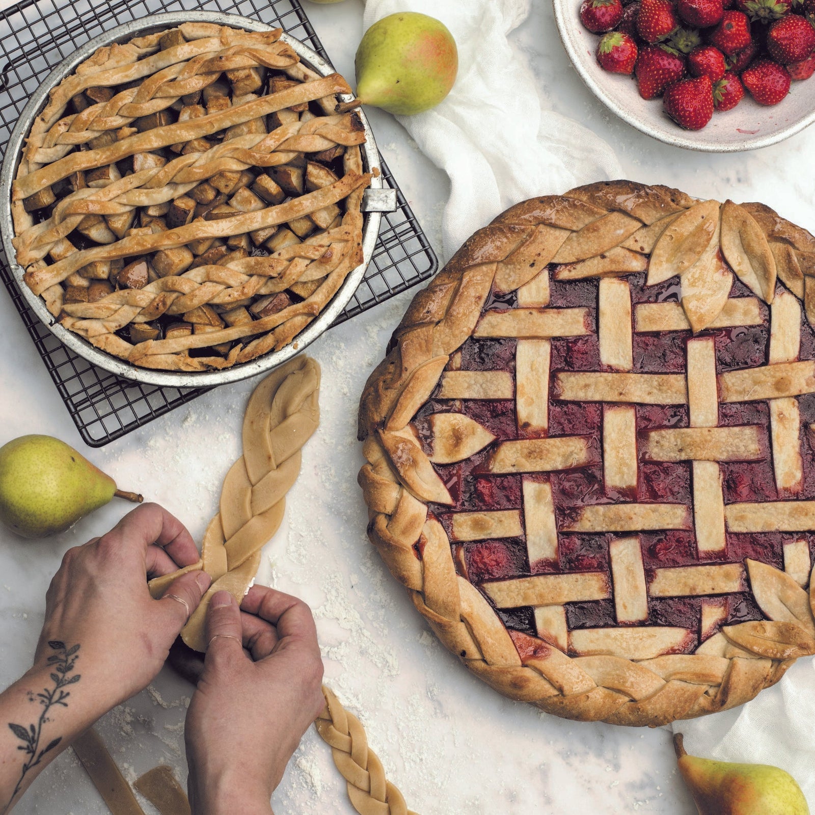 Gyümölcsös rácsos lepény