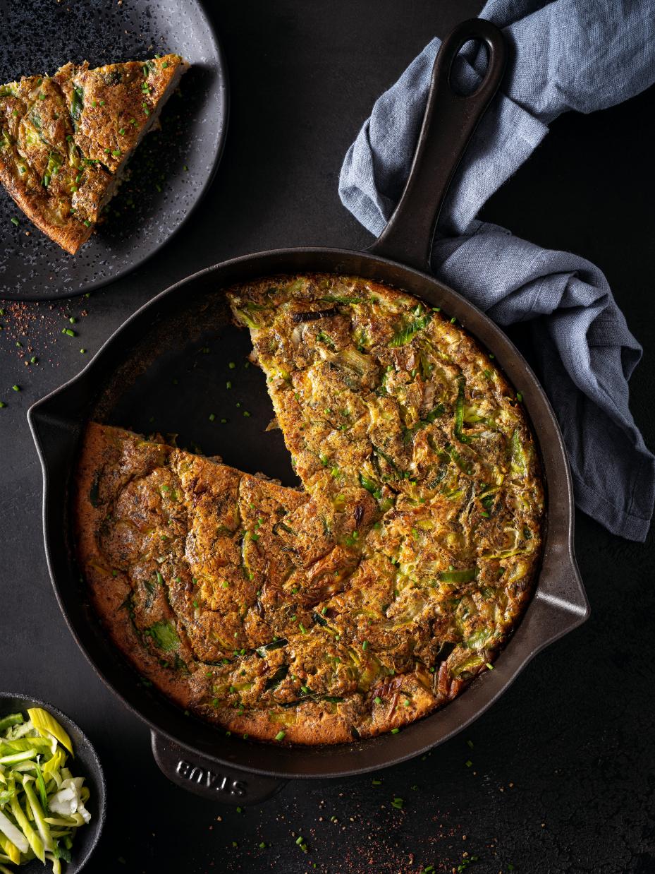 Póréhagymás frittata