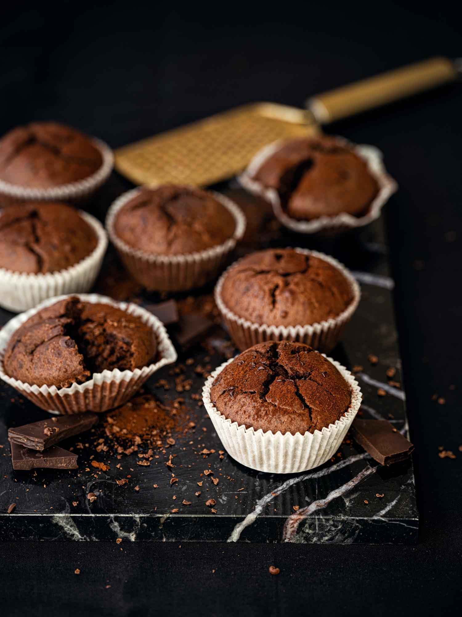 Csokoládés muffin túrós tésztából