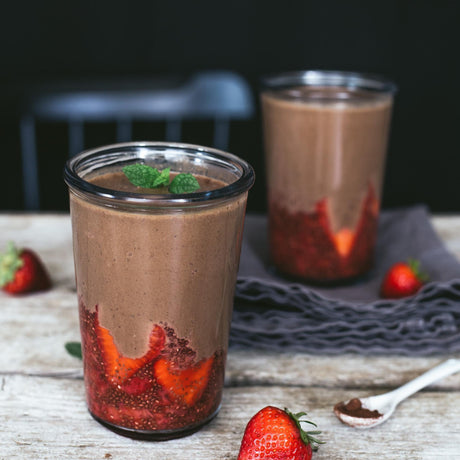 Csokoládés smoothie eperrel