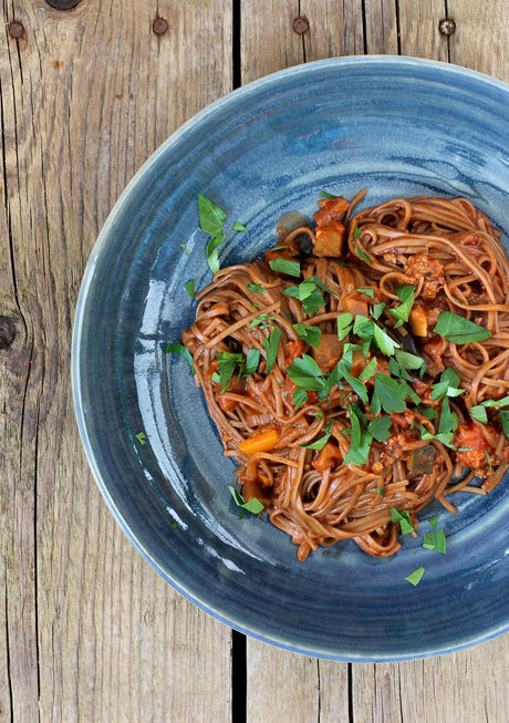 Soba tészta vegyes zöldséges darálthússal