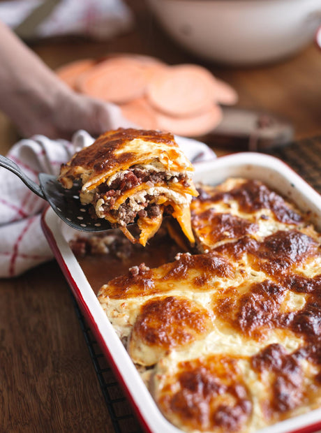 Édesburgonyás lasagne
