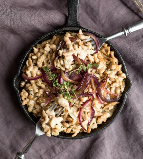 Teljes kiőrlésű sajtos spätzle