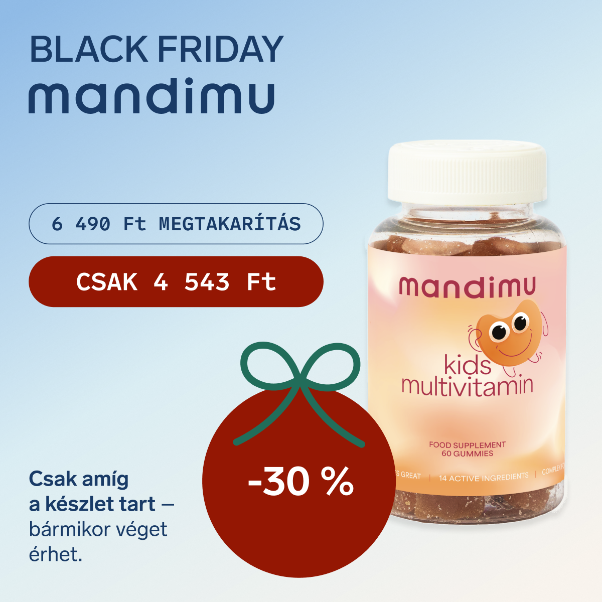 Black Friday – Multivitamin gyermekek számára (gumimacik 🐻) – 4543 Ft