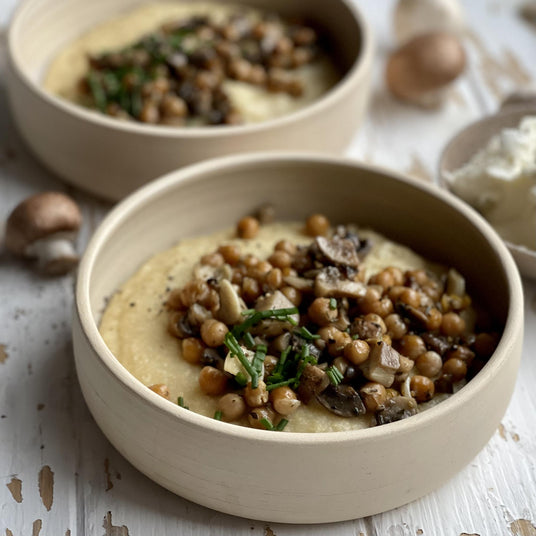 Gombás-csicseriborsós polenta