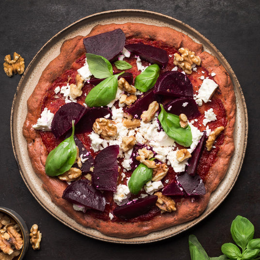 Teljes kiőrlésű pizza céklával